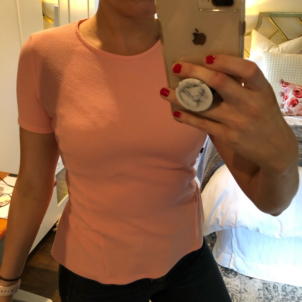 Coral peplum top